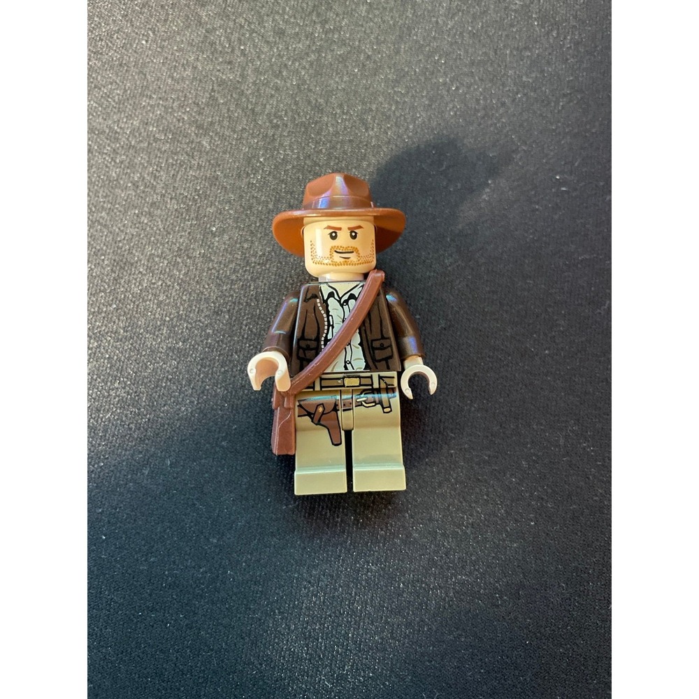 LEGO Indiana Jones Minifigure with Fedora and Satchel Brown Jacket Tan Legs